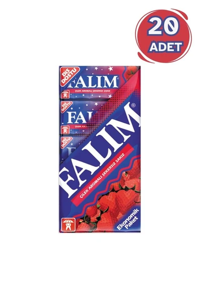 Falım 5'li Paket Çilek Aromalı Şekersiz Sakız 35 gr - 20 Adet ürün görseli 1