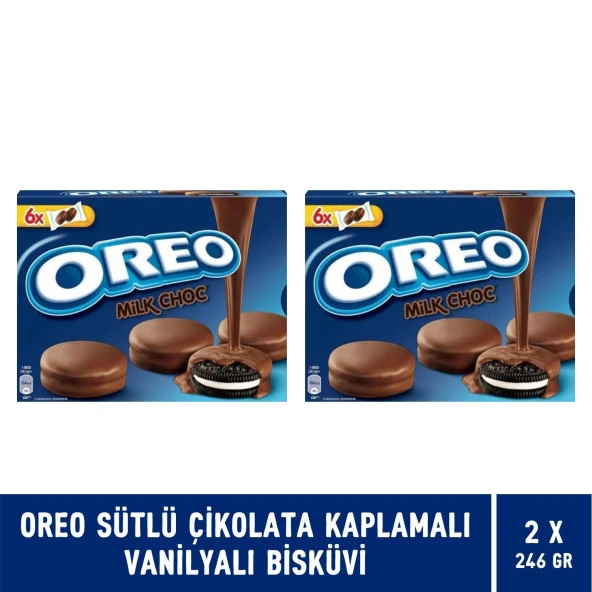 Oreo Sütlü Çikolata Kaplamalı Vanilyalı Bisküvi 246 gr - 2 Adet ürün görseli 1