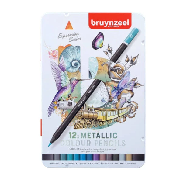 Bruynzeel Expression Colour Kuru Boya Kalemi 12 Renk Metalik Tonlar ürün görseli 1