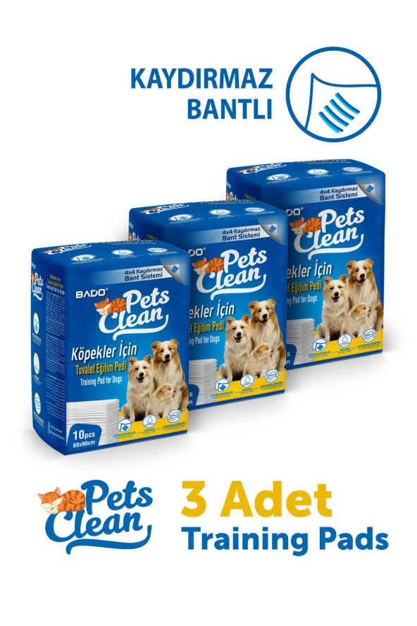 Pets Clean Eğitim(Çiş) Pedi 10lu 60*90Cm*3'lü Paket ürün görseli 1