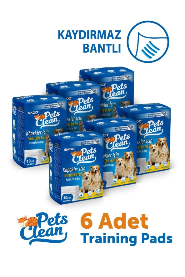 Pets Clean Eğitim(Çiş) Pedi 10lu 60*90Cm*6'lı Paket ürün görseli 1