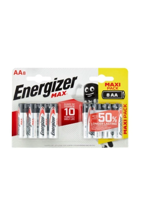 Energızer 7638900427868 Pil Aa Alkalıne Max 4+4 8 Li Kalem Pıl (8 Li Satılır) ürün görseli 1