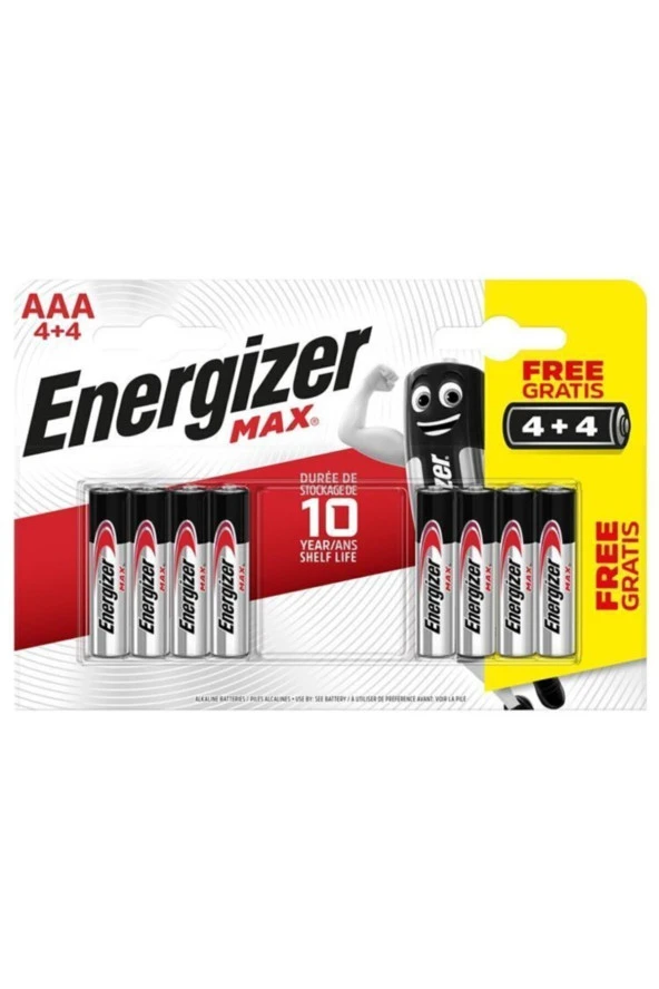 Max Alkaline Aaa Ince Pil 4+4 Aaa-lr03 ürün görseli 1