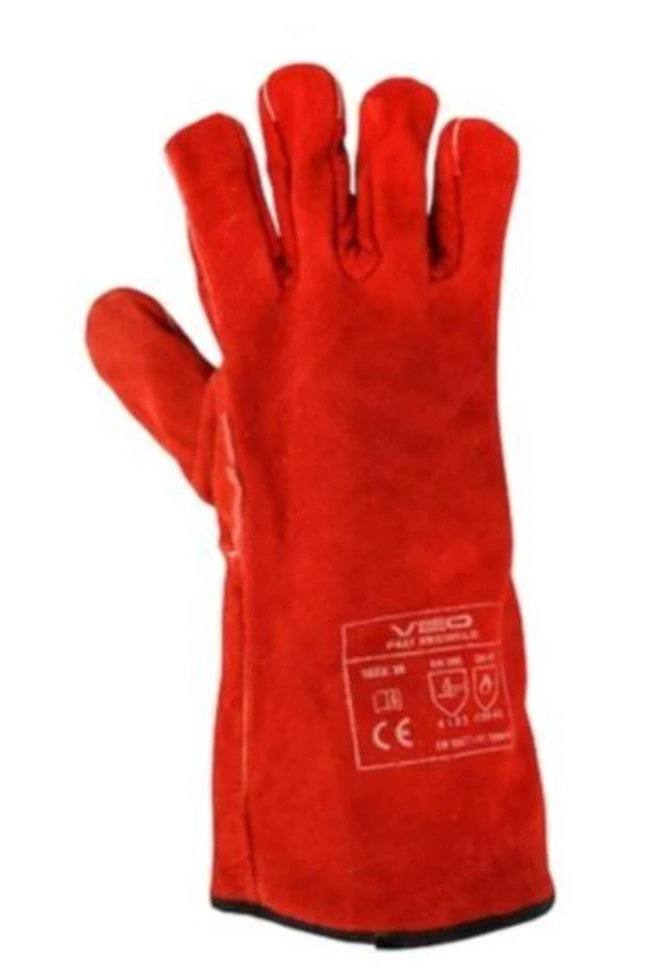 F437 Redweld Kırmızı Kaynakçı Eldiveni - Resim 2
