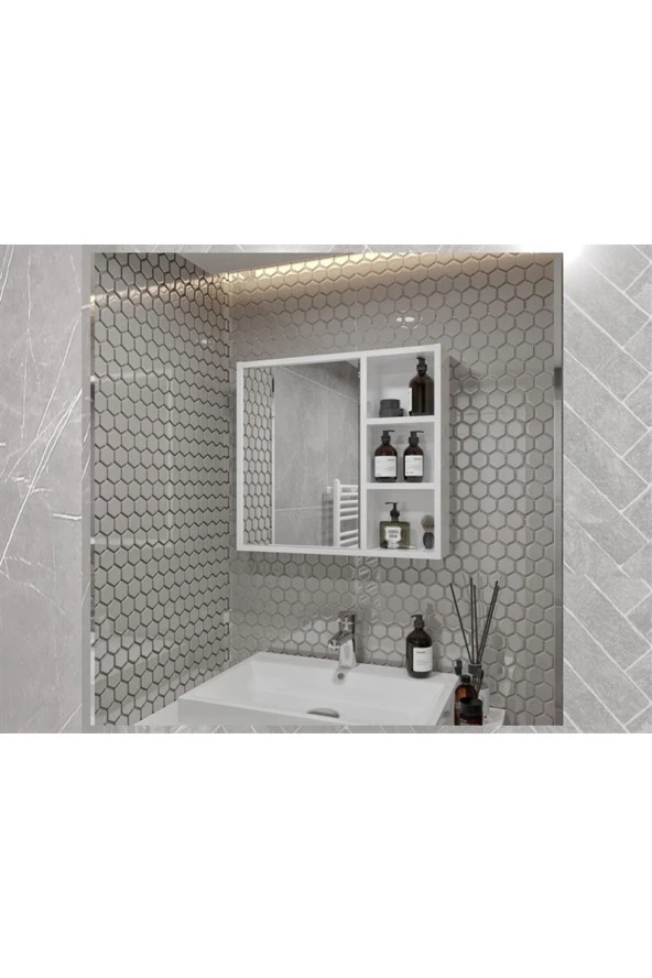 MERLİN MOBİLYA Merlin Mobilya Yare Beyaz Banyo Dolabı 65' ürün görseli 1