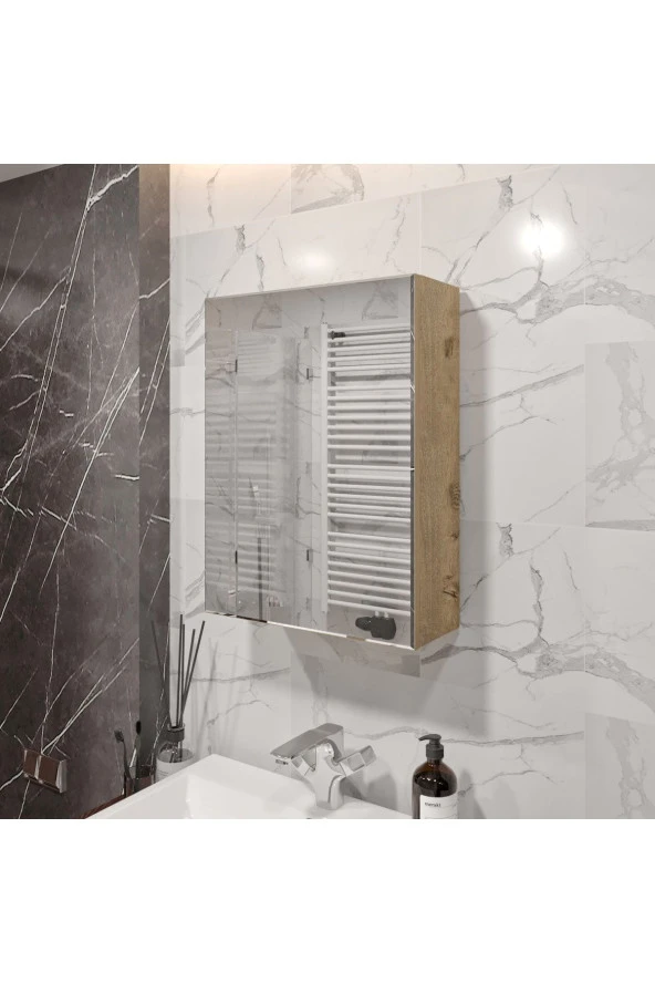 MERLİN MOBİLYA Taye Tam Aynalı Banyo Dolabı Lefkas ürün görseli 1