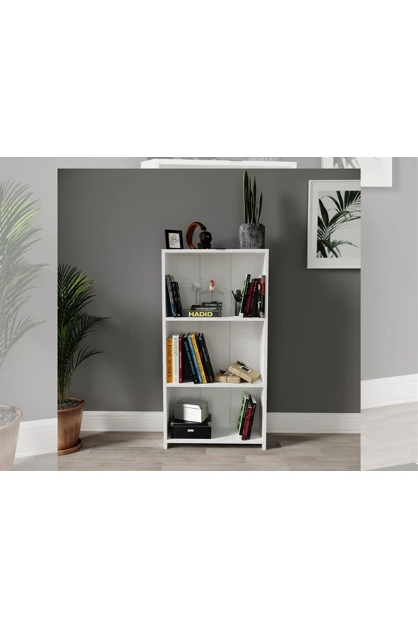 MERLİN MOBİLYA Merlin Mobilya Mikro Dekoratif Kitaplık 3' Beyaz ürün görseli 1