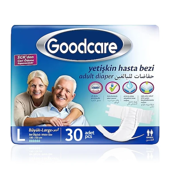 Goodcare Belbantlı Tekstil Yüzey Hasta Bezi L-Large Beden 30 Adet ürün görseli 1