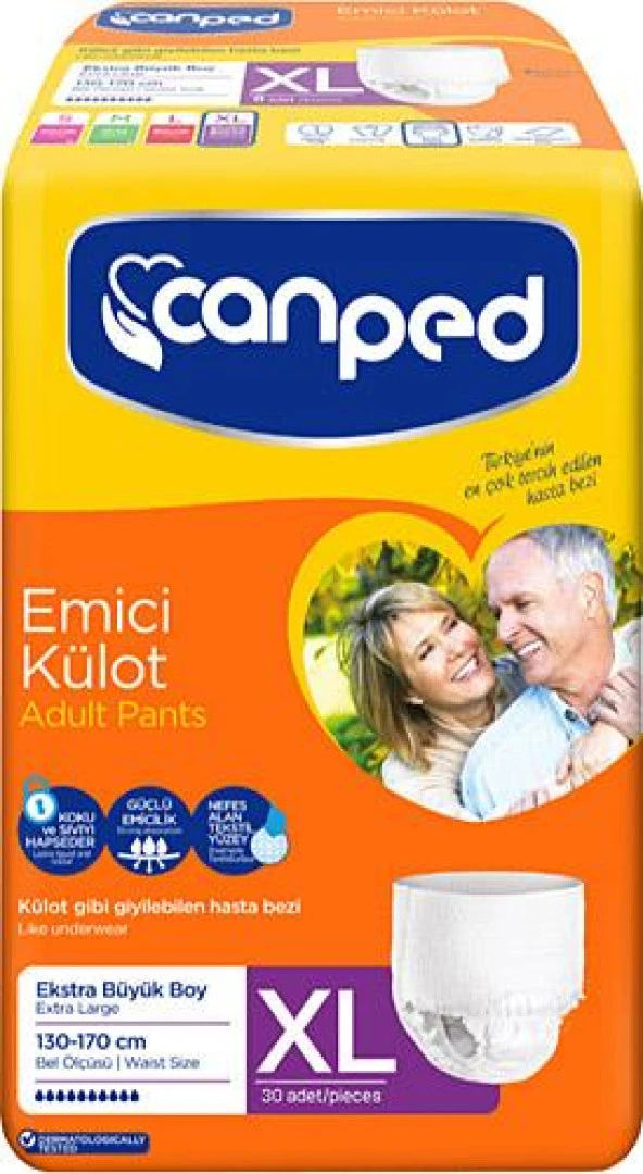 Canped Emici Külot Ekstra Büyük Boy XL Beden 30'lu Yetişkin Hasta Bezi ürün görseli 1