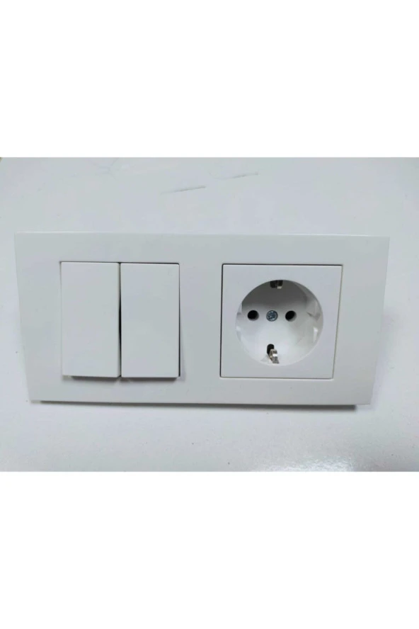 Komütatör + Topraklı Priz Mekanizma + 2li Çerçeve ürün görseli 1