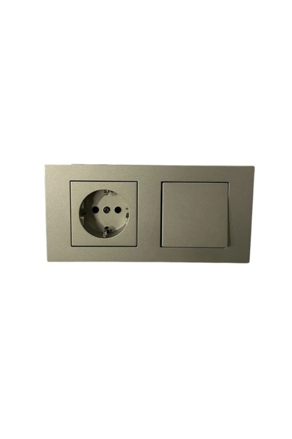 Ovivio Grano Antrasit 2 Li Set Topraklı Priz + Anahtar + 2li Çerçeve ürün görseli 1
