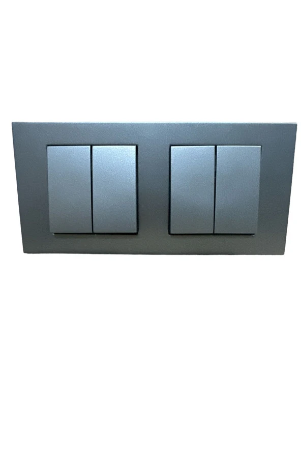 OVİVO GRANO FÜME KOMÜTATÖR +KOMÜTATÖR  +İKİLİ ÇERÇEVE SET ürün görseli 1