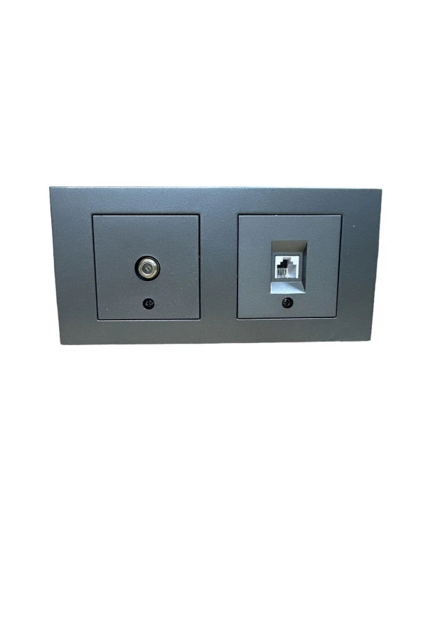 OVİVO GRANO FÜME TV PRİZİ +NÜMERİS  +İKİLİ ÇERÇEVE SET ürün görseli 1
