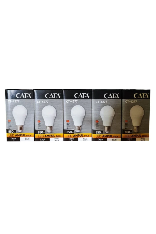 Ct- 4277 Led Ampül 9w Beyaz Işık 5 Adet ürün görseli 1
