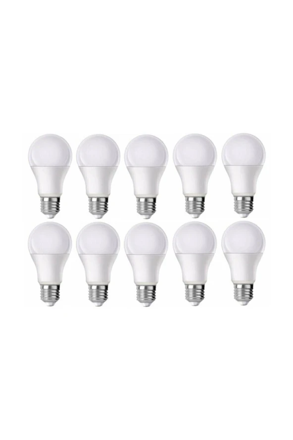 Led - 9w - Beyaz - E27 - 10lu - Tasarruflu Led Ampul E27 Duy 6500k Yerli Üretim ürün görseli 1
