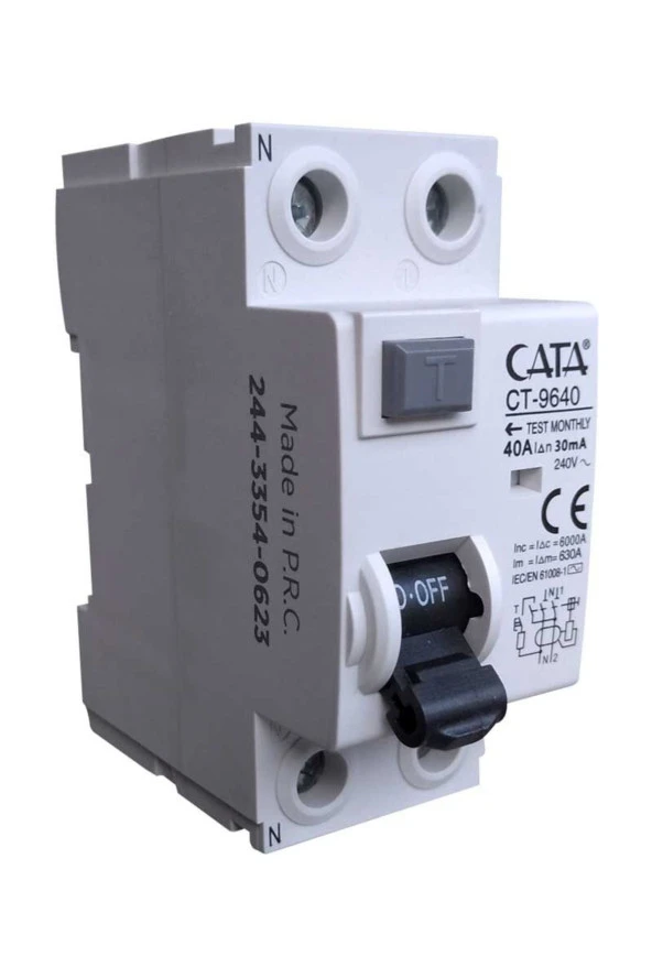 CT-9640 40 Amper 30 mA Kaçak Akım Rölesi Monofaze ürün görseli 1