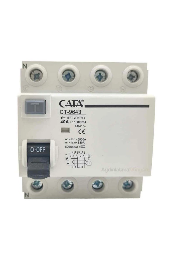 CT-9643 4X40 AMPER 300 MA YANGIN KORUMA RÖLESİ ürün görseli 1