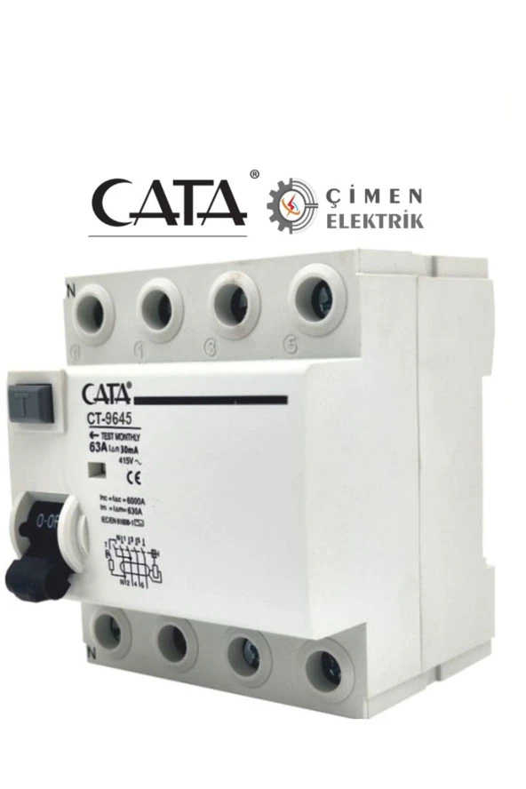 Ct 9645 4x63a 300ma 6ka Trifaze Kaçak Akım Rölesi ürün görseli 1