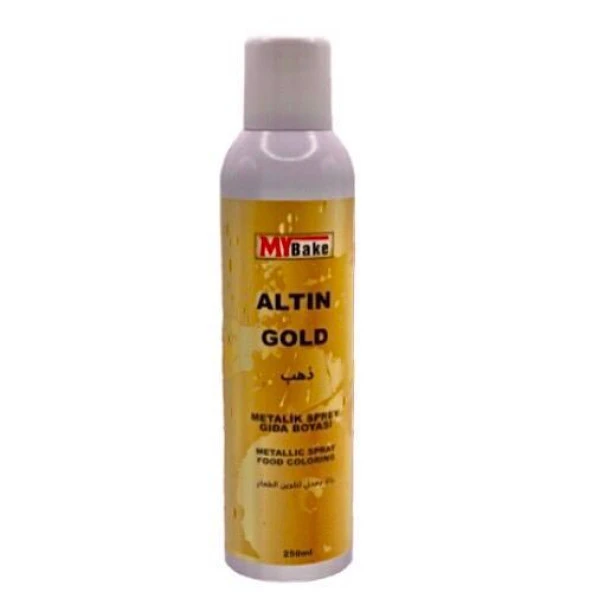 MY BAKE METALİK ALTIN SPREY BOYA 250 ML ürün görseli 1