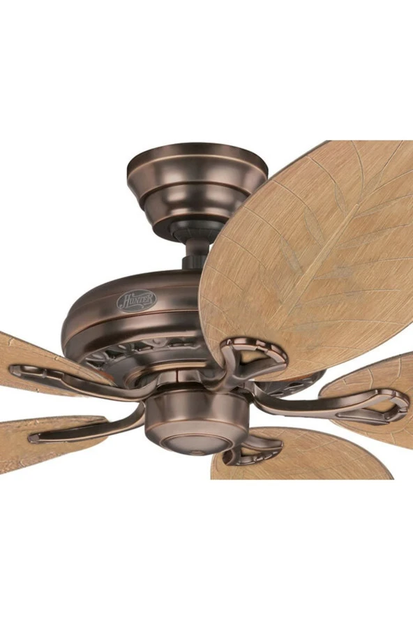 Hunter Vantilatör - Savoy Kehribar Bronz - 137 Cm. Palmiye Kanatlı Kanatlı Tavan Vantilatörü - Resim 3