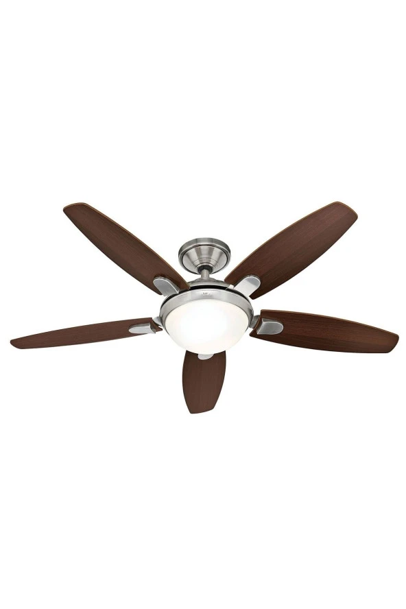 Hunter Vantilatör - Contempo Fırçalanmış Nikel - 132 Cm. Aydınlatmalı ve Uzaktan Kumandalı Tavan Vantilatörü ürün görseli 1