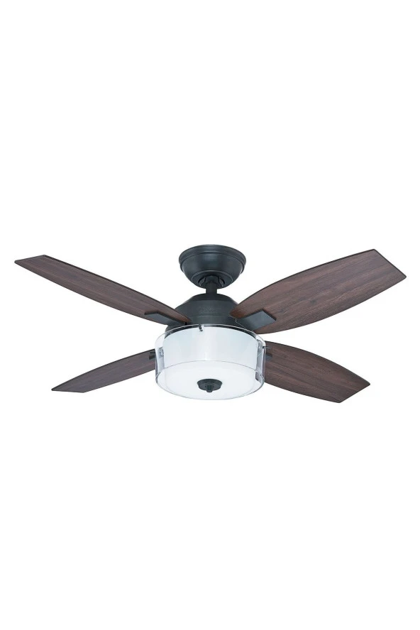 Hunter Vantilatör - Central Park Yıpranmış Çelik - 107 Cm. Aydınlatmalı ve Uzaktan Kumandalı Tavan Vantilatörü ürün görseli 1