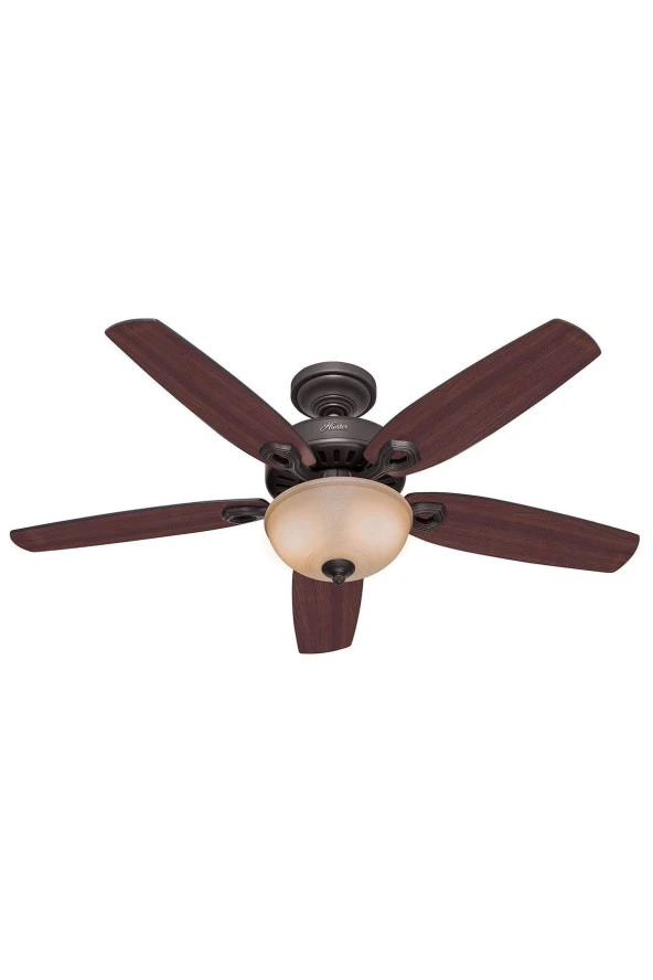 Hunter Vantilatör - Builders Deluxe Çağdaş Bronz - 132 Cm. Aydınlatmalı Tavan Vantilatörü ürün görseli 1
