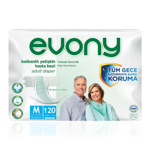 Evony Belbantlı Hasta Bezi M-Medium Beden 120 Adet ürün görseli 1