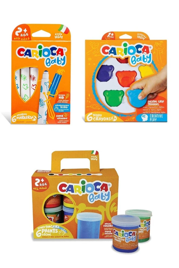 Parmak Boya - 6'lı Keçeli Kalem - 6'lı Teddy Pastel Boya ürün görseli 1