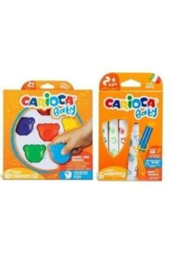 Jumbo Bebek Süper Yıkanabilir Keçeli Boya Kalemi Ve Teddy Baby Crayons 6 Lı +1 Yaş Boya ürün görseli 1