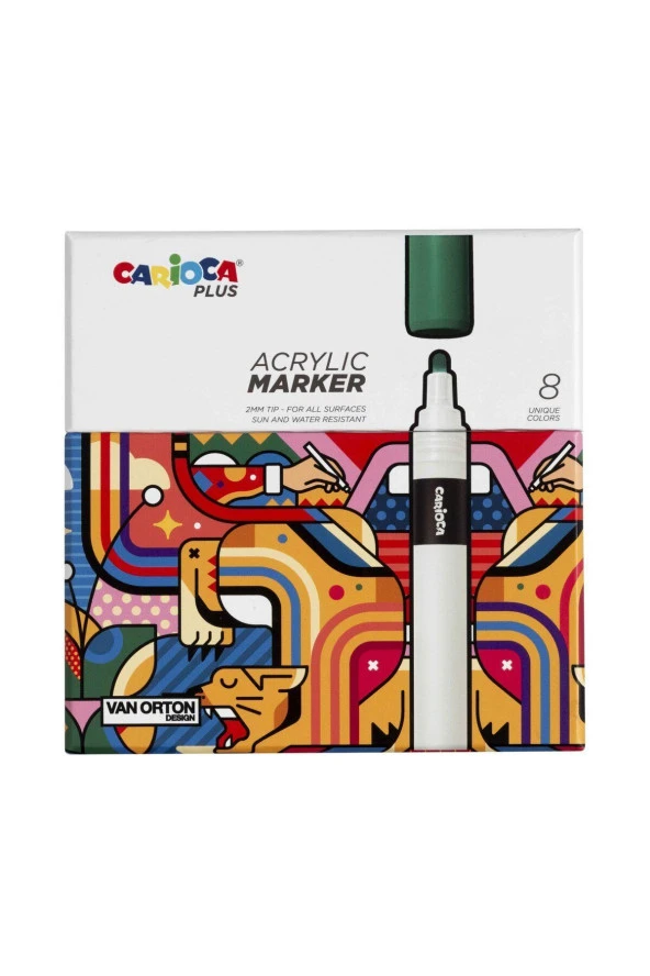 CARİOCA PLUS AKRİLİK MARKER 8Lİ (SERT KUTU) - Resim 4