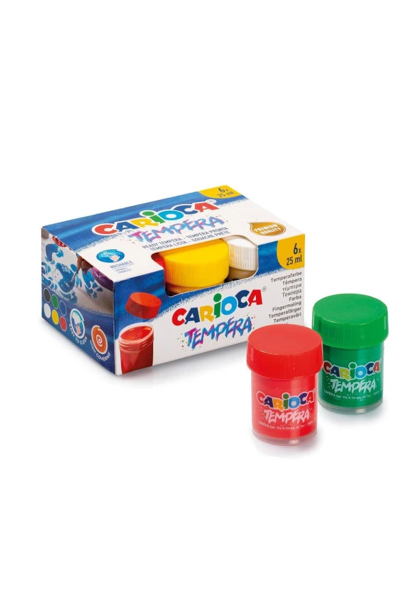 CARİOCA TEMPERA SULUBOYA SÜPER YIKANABİLİR 6*25 ML 6 RENK KARIŞIK ürün görseli 1
