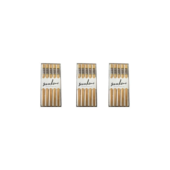Desenli Yıkanabilir Kore Japon Çin Bambu Chopsticks Yemek Çubuğu - 24 Cm. - 5 Çiftlik 3 Paket ürün görseli 1