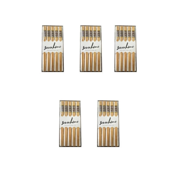 Desenli Yıkanabilir Kore Japon Çin Bambu Chopsticks Yemek Çubuğu - 24 Cm. - 5 Çiftlik 5 Paket ürün görseli 1