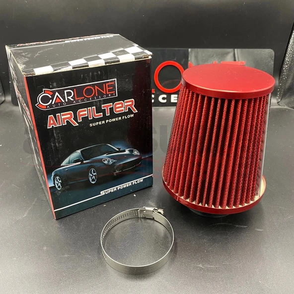 Performans Artırıcı Spor Açık Hava Filtresi 6.35cm Kırmızı Renk Detay Dar Stil ürün görseli 1
