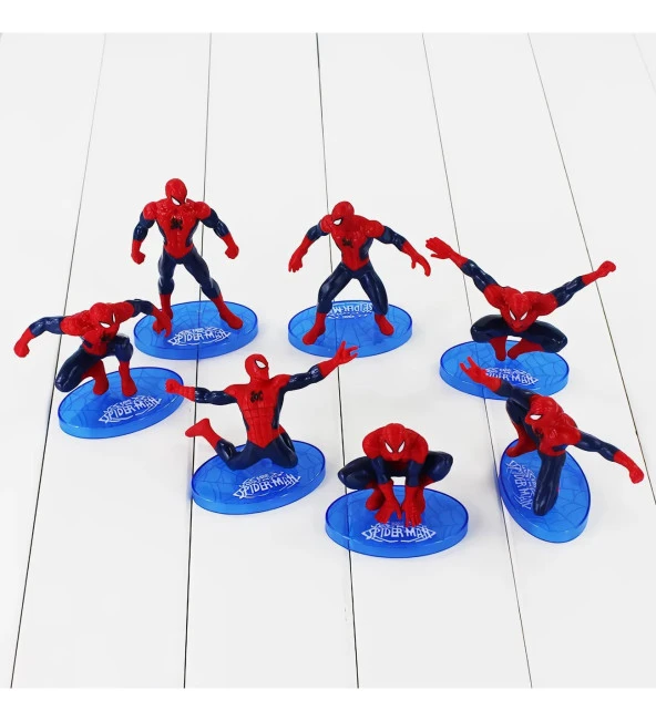 Spiderman Örümcek Adam Aksiyon Karakter Stantlı 7’li Figür Koleksiyon ürün görseli 1