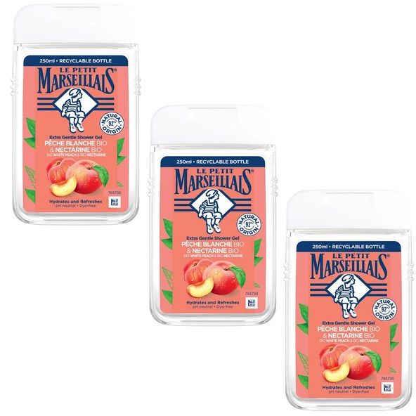 Le Petit Marseillais Beyaz Şeftali Ve Nektarin Duş Jeli 250 ml 3 ADET ürün görseli 1