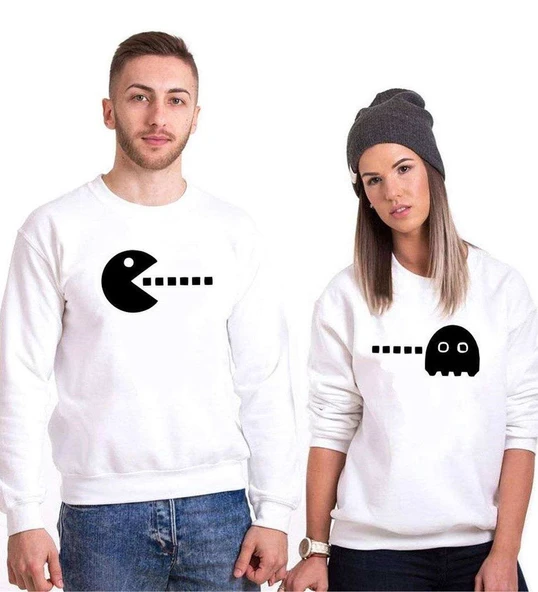 Tshirthane Pacman  Sevgili Kombinleri Sweatshirt Kombini ürün görseli 1
