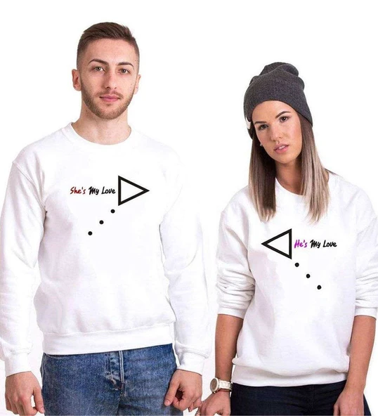 Tshirthane My Love Ok Sevgili Kombinleri Sweatshirt Kombini ürün görseli 1