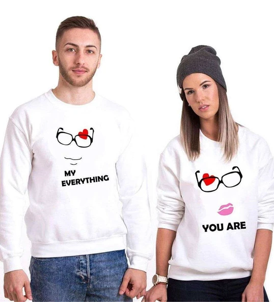Tshirthane My Everything Sevgili Kombinleri Sweatshirt Kombini ürün görseli 1