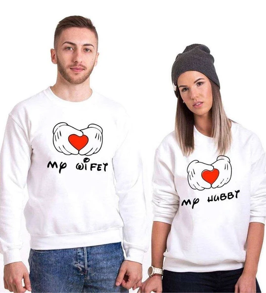 Tshirthane My Wifet My Hubby Sevgili Kombinleri Sweatshirt Kombini ürün görseli 1