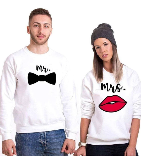 Tshirthane Mr.Papyon Mrs. Sevgili Kombinleri Sweatshirt Kombini ürün görseli 1