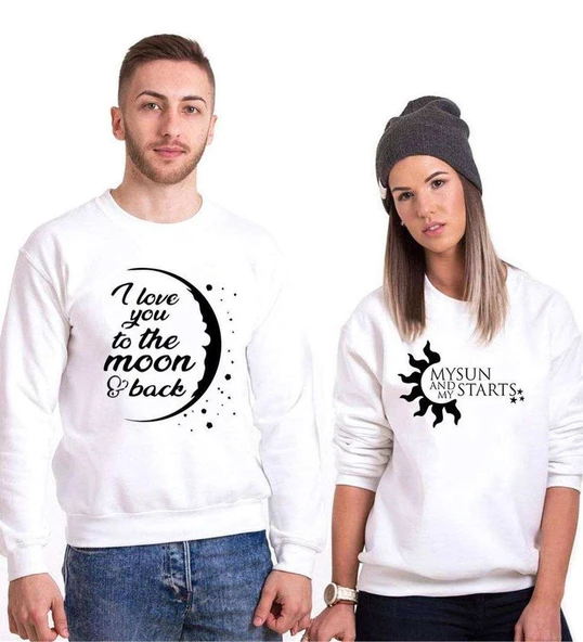 Tshirthane My Sun Love Moon Sevgili Kombinleri Sweatshirt Kombini ürün görseli 1