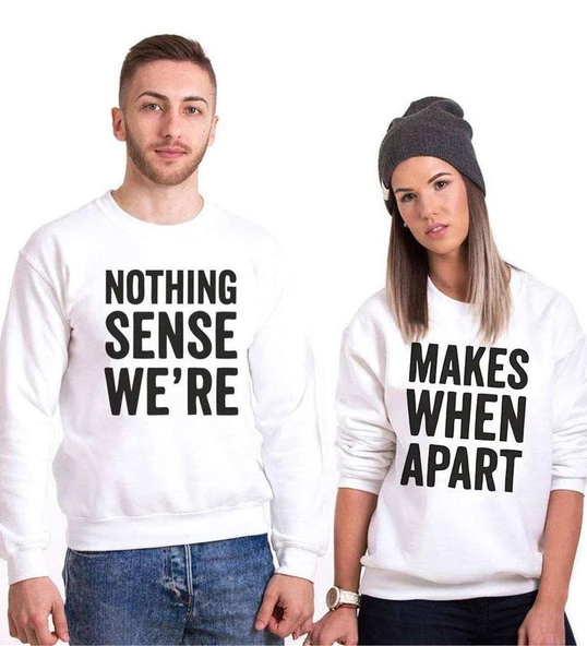 Tshirthane Nothing Sense We're  Sevgili Kombinleri Sweatshirt Kombini ürün görseli 1