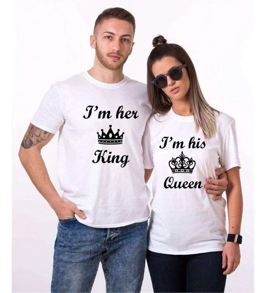 Tshirthane I'm Her King Queen Sevgili Kombinleri Tshirt Kombini ürün görseli 1