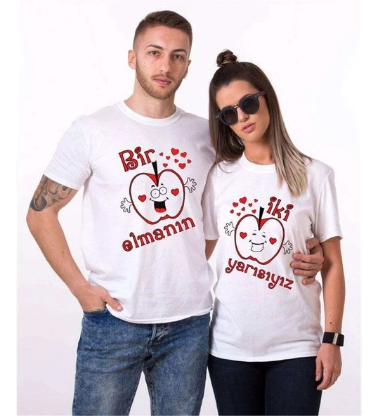 Tshirthane Bir Elmanın İki Yarı Sevgili Kombinleri Tshirt Kombini ürün görseli 1