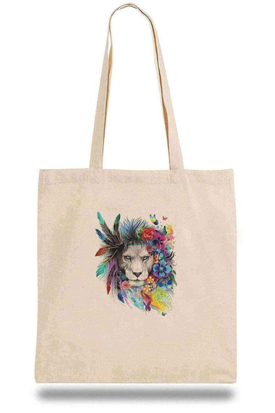 Bez Çanta Aslan Sanat Çizim Poster Boyama Aslan Kral ürün görseli 1