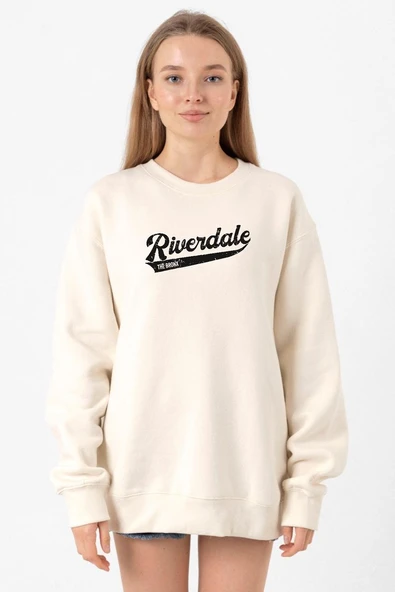 Riverdale Bronx New York City Ekru Kadın 2ip Sweatshirt ürün görseli 1