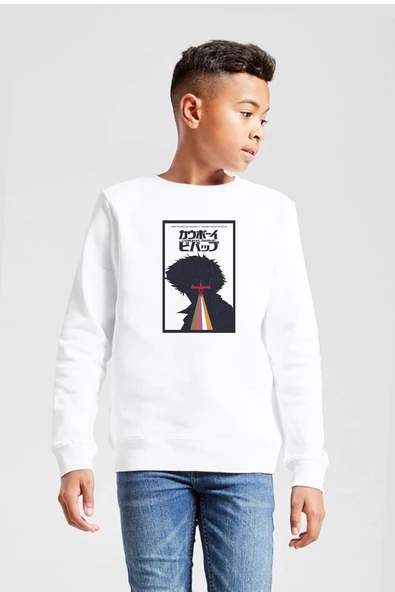 See You In Space Cowboys Minimalist Anime Poster Beyaz Çocuk 2ip Sweatshirt ürün görseli 1