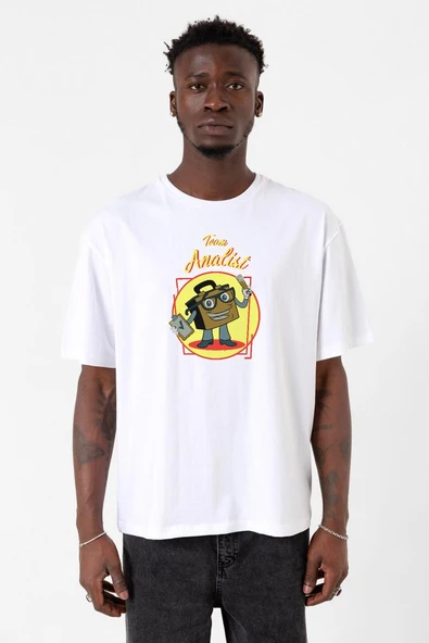 The Umbrella Academy Team Analist Beyaz Erkek Oversize Tshirt ürün görseli 1